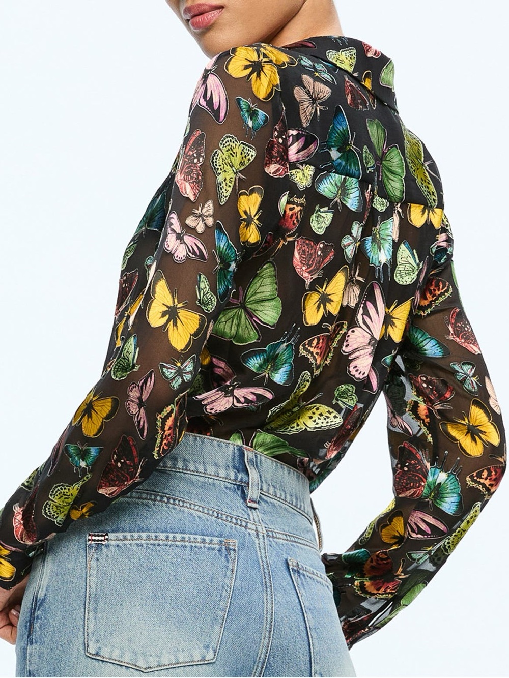 Alice + Olivia Eloise Butterfly Print Button-Up Shirt - Picture 5 of 11